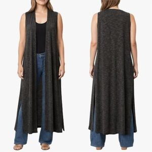LuLaRoe Joy Charcoal Gray Knit Cardigan Duster Vest Size Medium